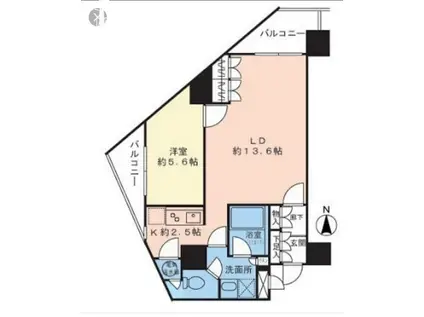 エクセレント麻布十番(1LDK/11階)の間取り写真