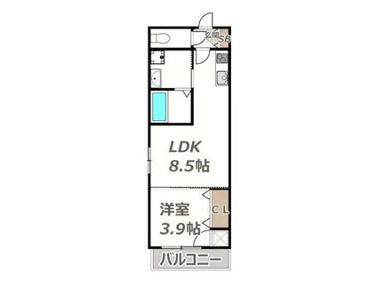 E-HOUSE(1LDK/2階)の間取り写真