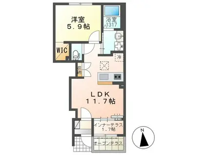 RAPA(1LDK/1階)の間取り写真