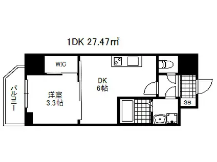 セレニテ神戸元町クレア(1DK/15階)の間取り写真