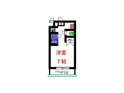 アーバンライフ谷戸(1K/2階)の間取り写真