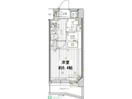 REGALIZ北千住(1K/2階)の間取り写真