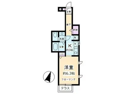 クレール駒澤(1K/1階)の間取り写真