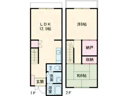 第1錦フルーツコーポ レモン(2LDK/1階)の間取り写真