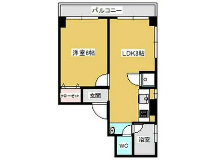ハイネス桜山(1LDK/3階)の間取り写真