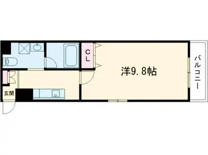 マリアロッソ弥富駅前(1K/3階)の間取り写真