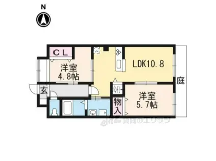 パラディースせいま(2LDK/2階)の間取り写真