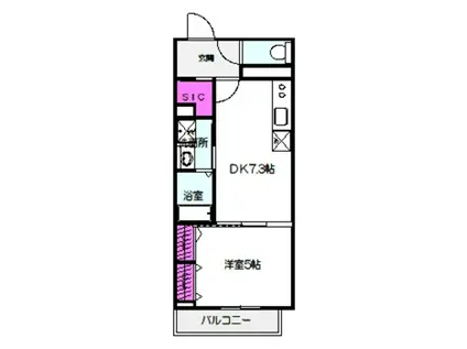 ESTAGEO太子橋(1DK/2階)の間取り写真