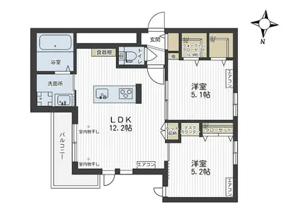COMFORTMAISON浦和元町(2LDK/2階)の間取り写真