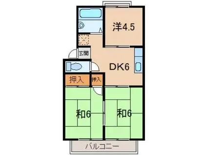 プレジールファミリー(3DK/2階)の間取り写真