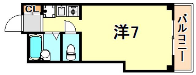 ひよどりハイツ(ワンルーム/1階)の間取り写真