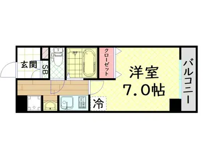 ラナップスクエア阿波座(1K/2階)の間取り写真