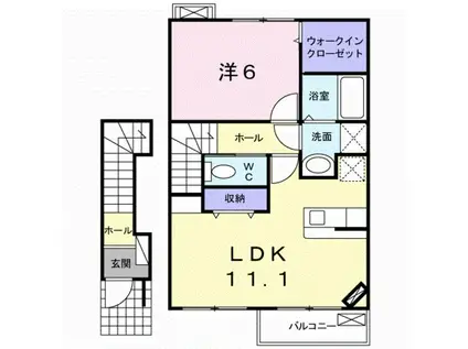 ウィンベルⅡ(1LDK/2階)の間取り写真