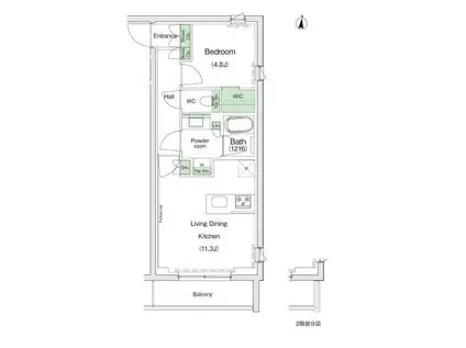 スタイリオ池上ウェル(1LDK/2階)の間取り写真