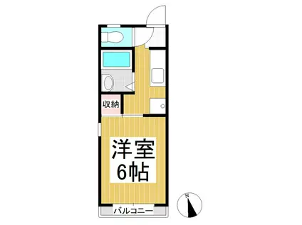 ハイツ富士見(1K/2階)の間取り写真