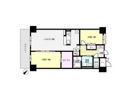 シャーメゾンステージ博多(2LDK/11階)の間取り写真
