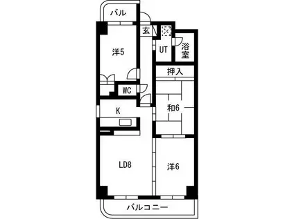 藤苑北山(3LDK/2階)の間取り写真