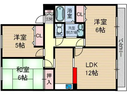 メゾンエルアンドケイ(3LDK/2階)の間取り写真