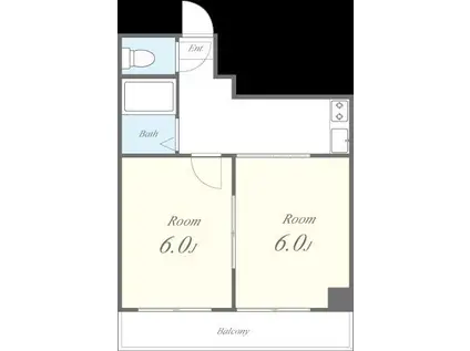 エクラ難波南(2K/1階)の間取り写真