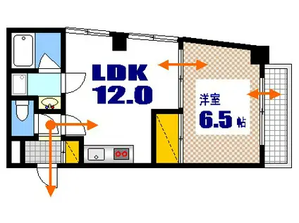 ピアーチェ住吉(1LDK/6階)の間取り写真