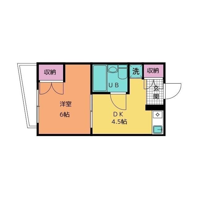 メゾン白銀(1DK/2階)の間取り写真