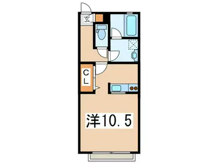 モンクレール横濱(ワンルーム/2階)の間取り写真