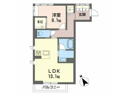 シャーメゾン ブラボー (1LDK/2階)の間取り写真