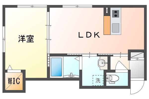 星と青空のクーレKULLE(1LDK/1階)の間取り写真
