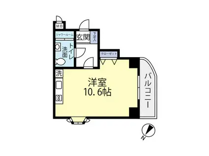 インフィニティ南青山(ワンルーム/3階)の間取り写真