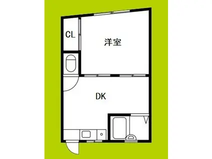 マミーハイツ(1DK/3階)の間取り写真