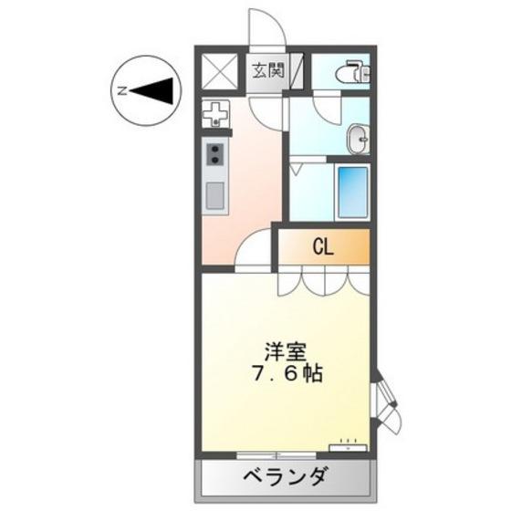 シェルル大町(1K/2階)の間取り写真