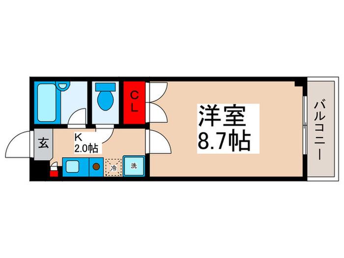 JR京葉線 舞浜駅 徒歩27分 3階建 築22年(1K/3階)の間取り写真