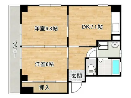 青木ビルII(2DK/3階)の間取り写真