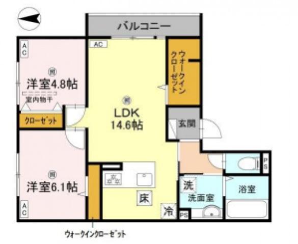 そらみつ大和八木(2LDK/3階)の間取り写真
