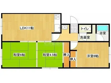 グランデ沼ノ端(3LDK/4階)の間取り写真