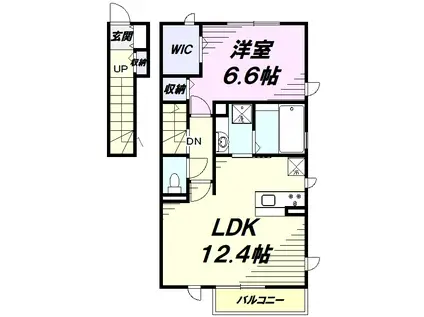 サンコート宮沢(1LDK/2階)の間取り写真