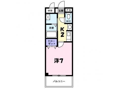 さくらハイツ(1K/1階)の間取り写真