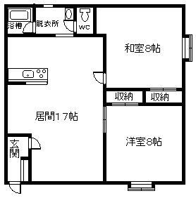 コンノハイツノースツイン(2LDK/2階)の間取り写真