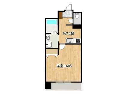 クロノス43水前寺(1K/12階)の間取り写真