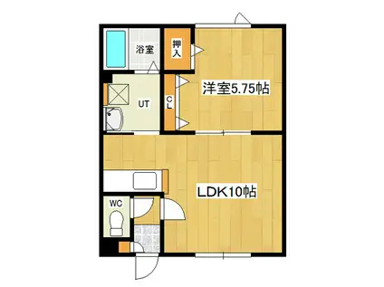 コーポ凌II(1LDK/1階)の間取り写真