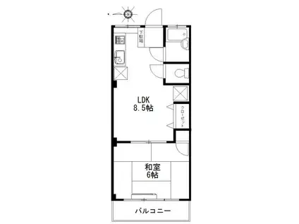 ワダコーポラス(1LDK/3階)の間取り写真