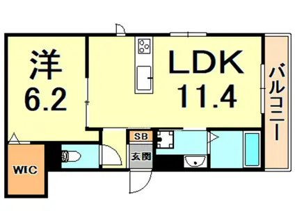 サニーコンフォート(1LDK/2階)の間取り写真