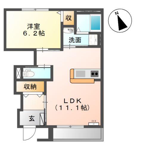サクラーレ(1LDK/1階)の間取り写真