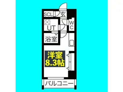 シェモア泉(ワンルーム/2階)の間取り写真