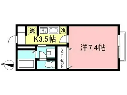 ルミエールハイム(1K/2階)の間取り写真