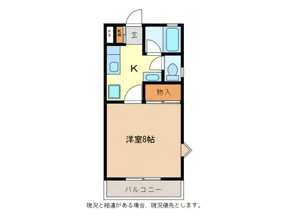 パストラルハイツC棟(1K/1階)の間取り写真