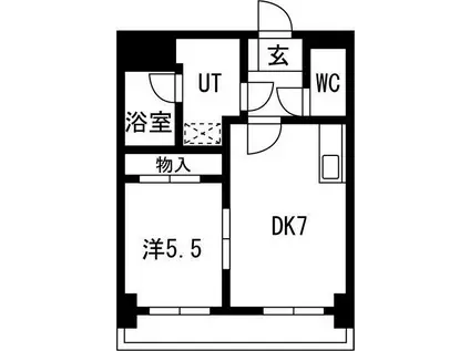 サンローズ本町(1DK/5階)の間取り写真