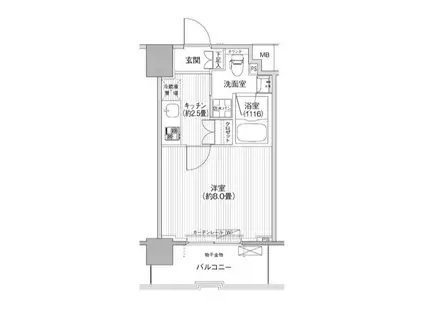コスモグランス南品川(1K/8階)の間取り写真