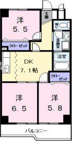 ネクステ-ジ・あらこ(3DK/4階)の間取り写真