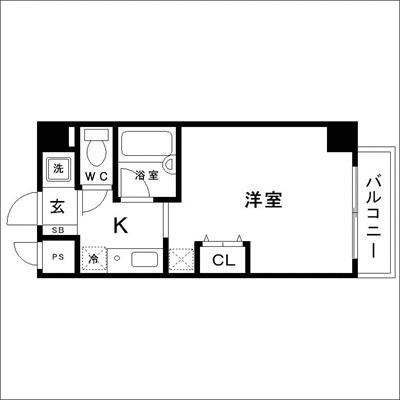 クレールメゾン(1K/6階)の間取り写真
